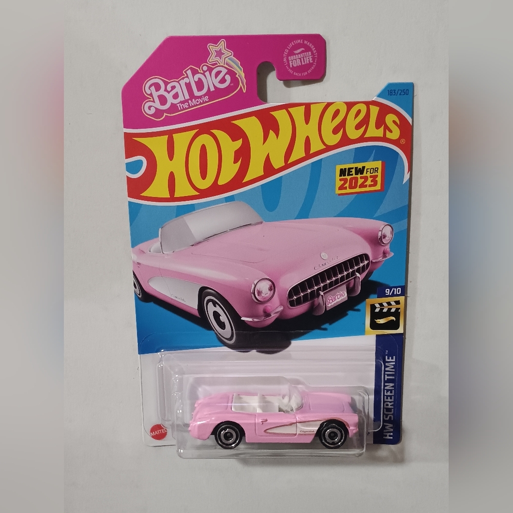 2023 Hot Wheels 1956 Corvette Barbie The Movie HW Screen Time Pink #9/10 NEW🔥🔥